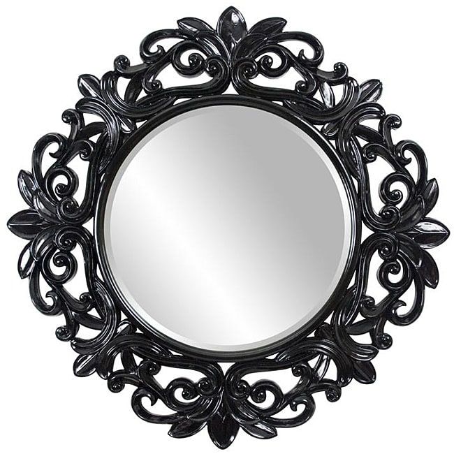 Round Framed Glossy Black Wall Mirror – Free Shipping Today – Overstock For Uneven Round Framed Wall Mirrors (View 8 of 15)