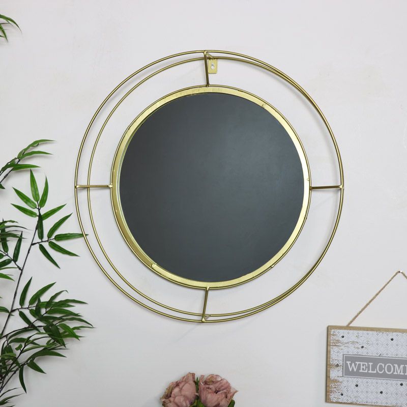 Round Gold Metal Framed Wall Mirror – Melody Maison® In Gold Rounded Corner Wall Mirrors (View 2 of 15)