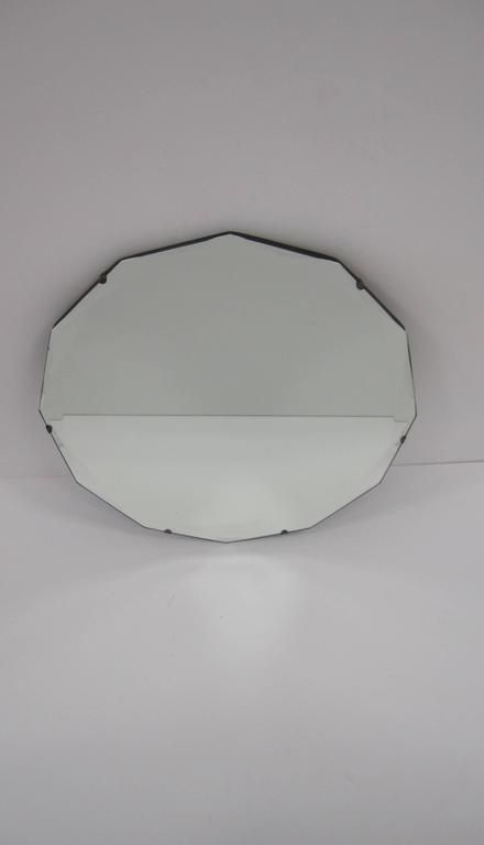 Round Hollywood Regency Beveled Glass Wall Mirror For Sale At 1stdibs Throughout Round Scalloped Edge Wall Mirrors (View 7 of 15)