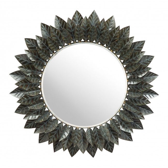 Round Leaf Mirror ~ Eclectic Goods : Eclectic Goods Regarding Leaf Post Sunburst Round Wall Mirrors (View 12 of 15)
