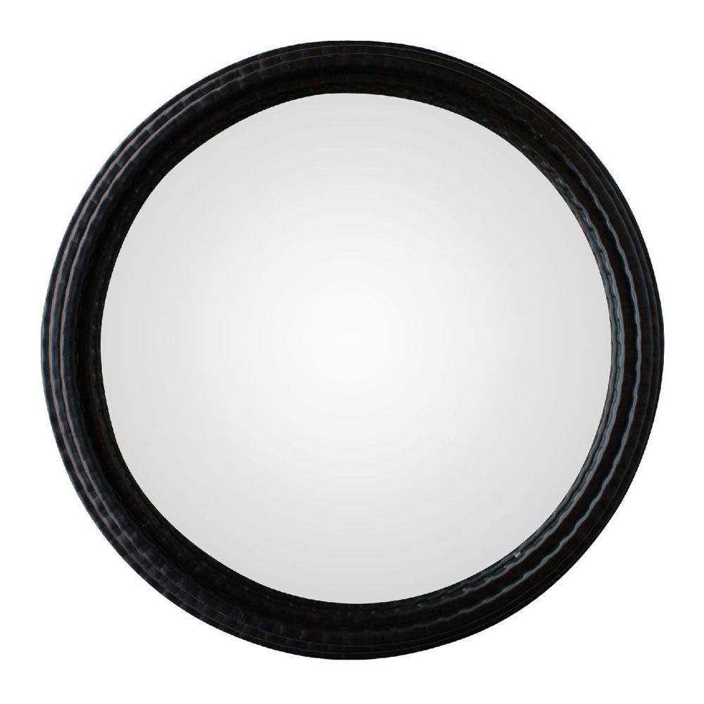 Round Mirror  Black Frame 46cm | Home Shoppe Inside Black Round Wall Mirrors (View 9 of 15)