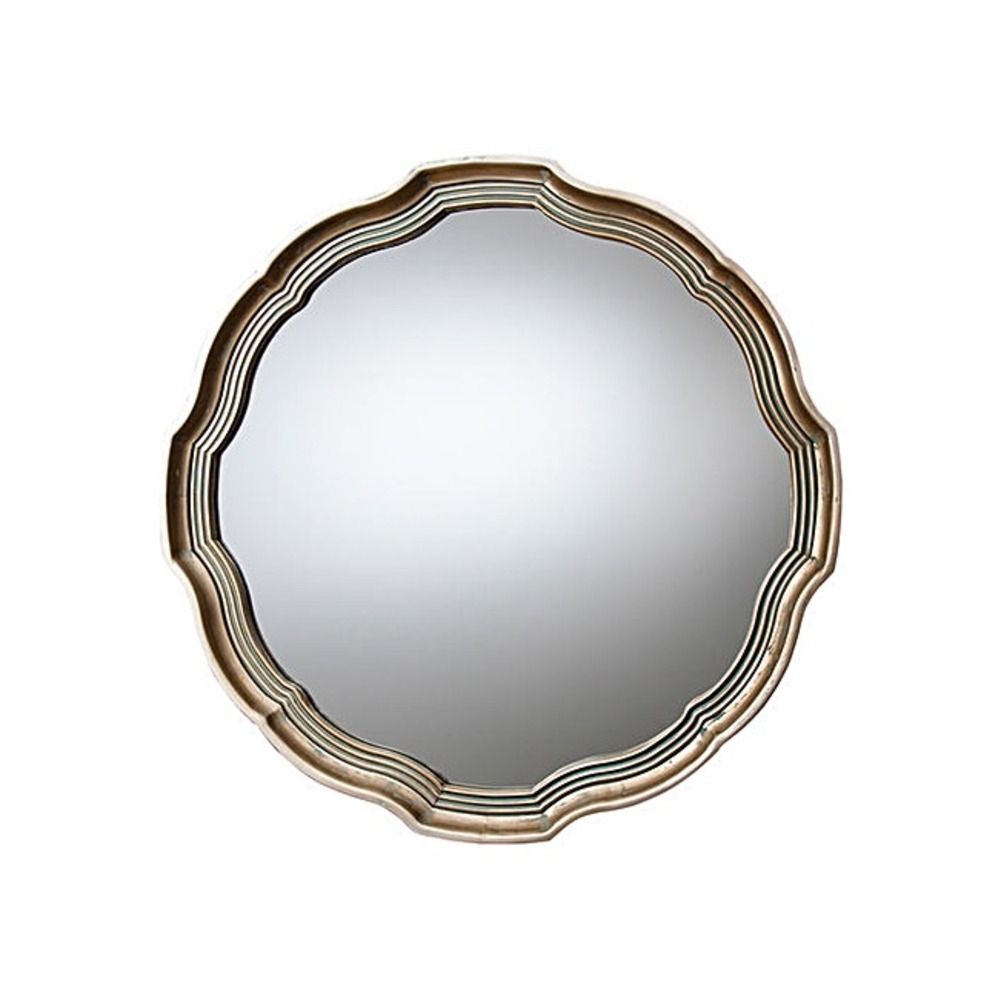 Round Mirror: Kirkham Aged Gold Mirror | Select Mirrors Intended For Gold Rounded Edge Mirrors (View 8 of 15)