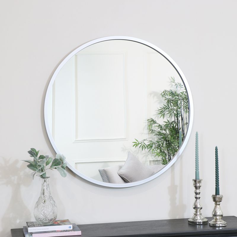 Round Silver Wall Mirror 80cm X 80cm With Regard To Round 4 Section Wall Mirrors (View 14 of 15)