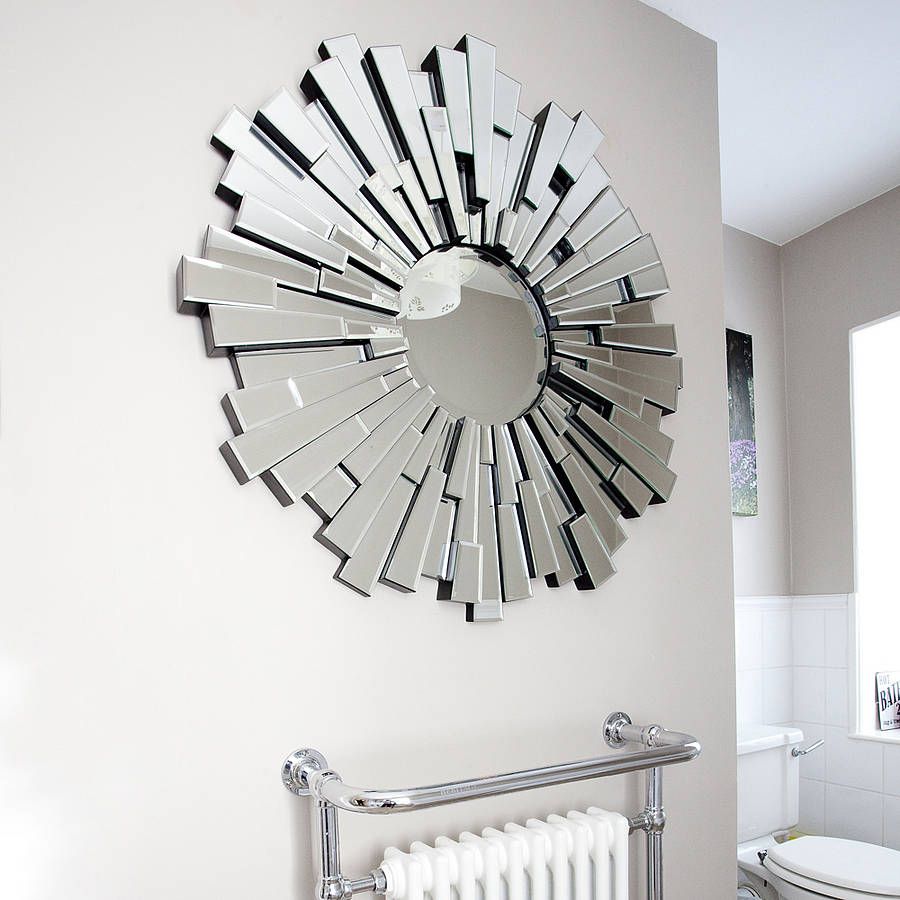 Round Sunburst Mirrordecorative Mirrors Online | Notonthehighstreet Regarding Modern &amp; Contemporary Beveled Overmantel Mirrors (View 10 of 15)