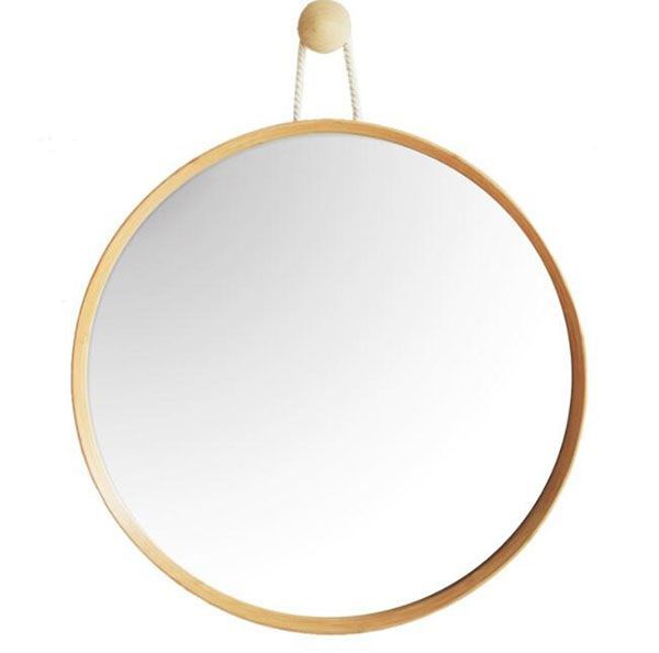 Round Wall Bathroom Bamboo Wood Mirrors Manufacturers China With Round Bathroom Wall Mirrors (View 1 of 15)