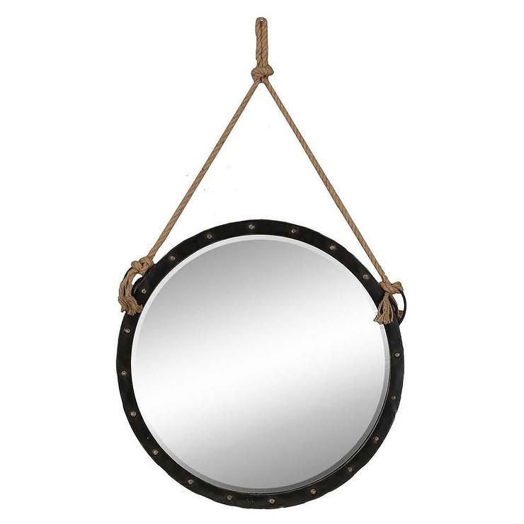 Round Wall Mirror Nautical In Black Within Black Openwork Round Metal Wall Mirrors (View 6 of 15)