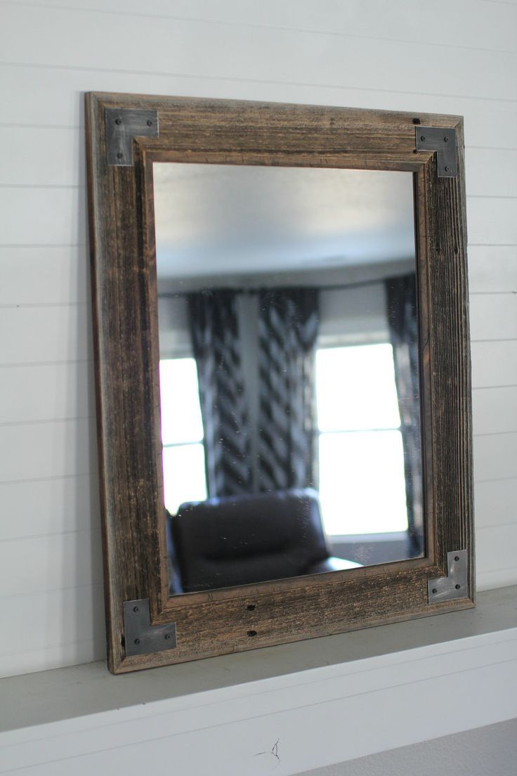 Rustic Bathroom Mirror – Modern Farmhouse Mirror – Ranch Hand Mirror Within Lajoie Rustic Accent Mirrors (View 15 of 15)