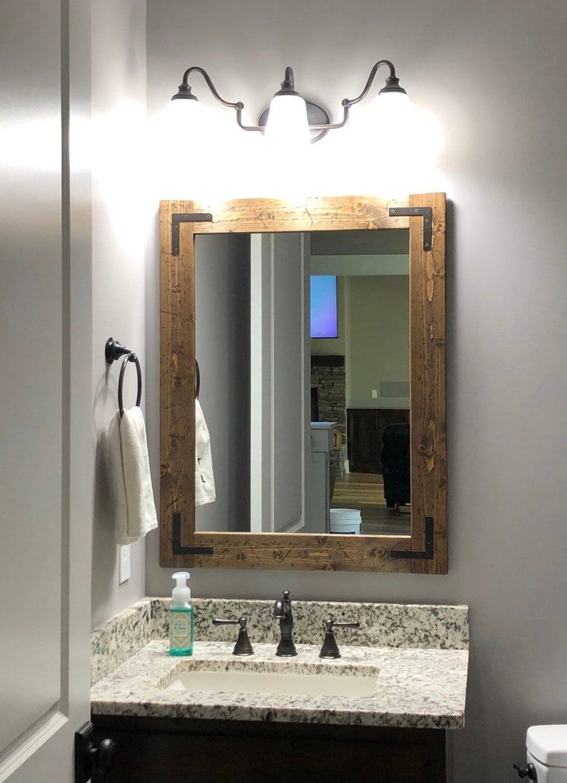 Rustic Distressed Mirror Wall Mirror Bathroom Mirror Rustic | Etsy Regarding Vanity Mirrors (View 15 of 15)