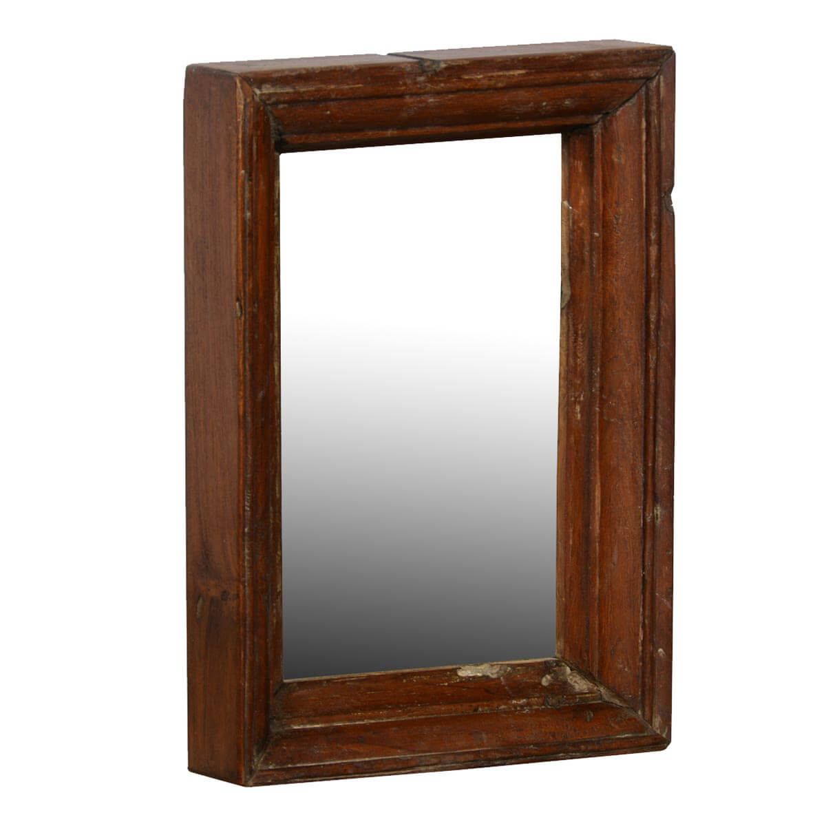 Rustic Farmhouse Reclaimed Wood Handmade Wall Mirror Frame In Iron Frame Handcrafted Wall Mirrors (View 2 of 15)