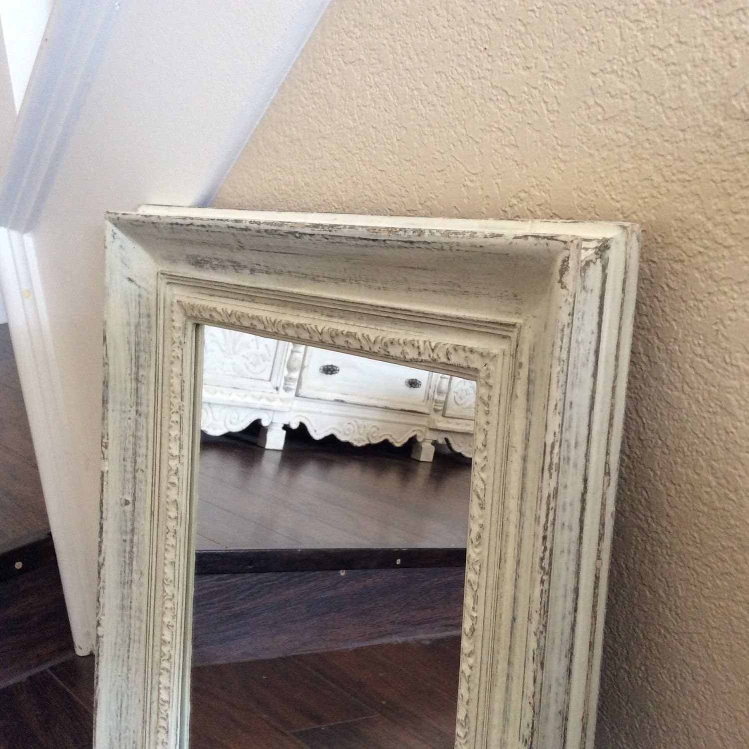 Rustic White Mirror For Sale Wood Mirror Wall Mirror Beach Intended For Rustic Getaway Wood Wall Mirrors (View 6 of 15)