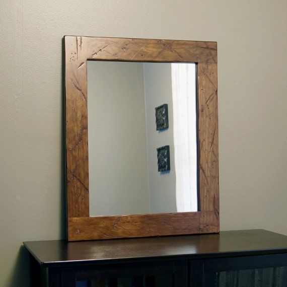 Rustic Wood Mirror Distressed Pine Wall Mirrorkennethdante Pertaining To Rustic Wood Wall Mirrors (View 13 of 15)