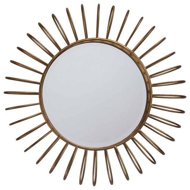 Sagebrook Home Gold Metal Sunburst Mirror – Midcentury – Wall Mirrors Regarding Brass Sunburst Wall Mirrors (View 10 of 15)