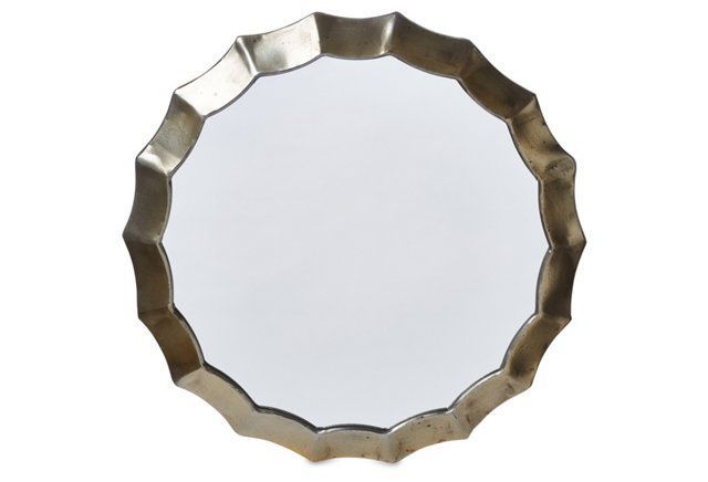 Scalloped Edge Accent Mirror, Silver | Accent Mirrors, Mirror, Mirror Decor For Round Scalloped Edge Wall Mirrors (View 6 of 15)