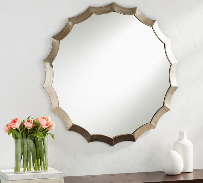 Scalloped Wall Mirror – Round | Pottery Barn In Round Scalloped Edge Wall Mirrors (View 5 of 15)