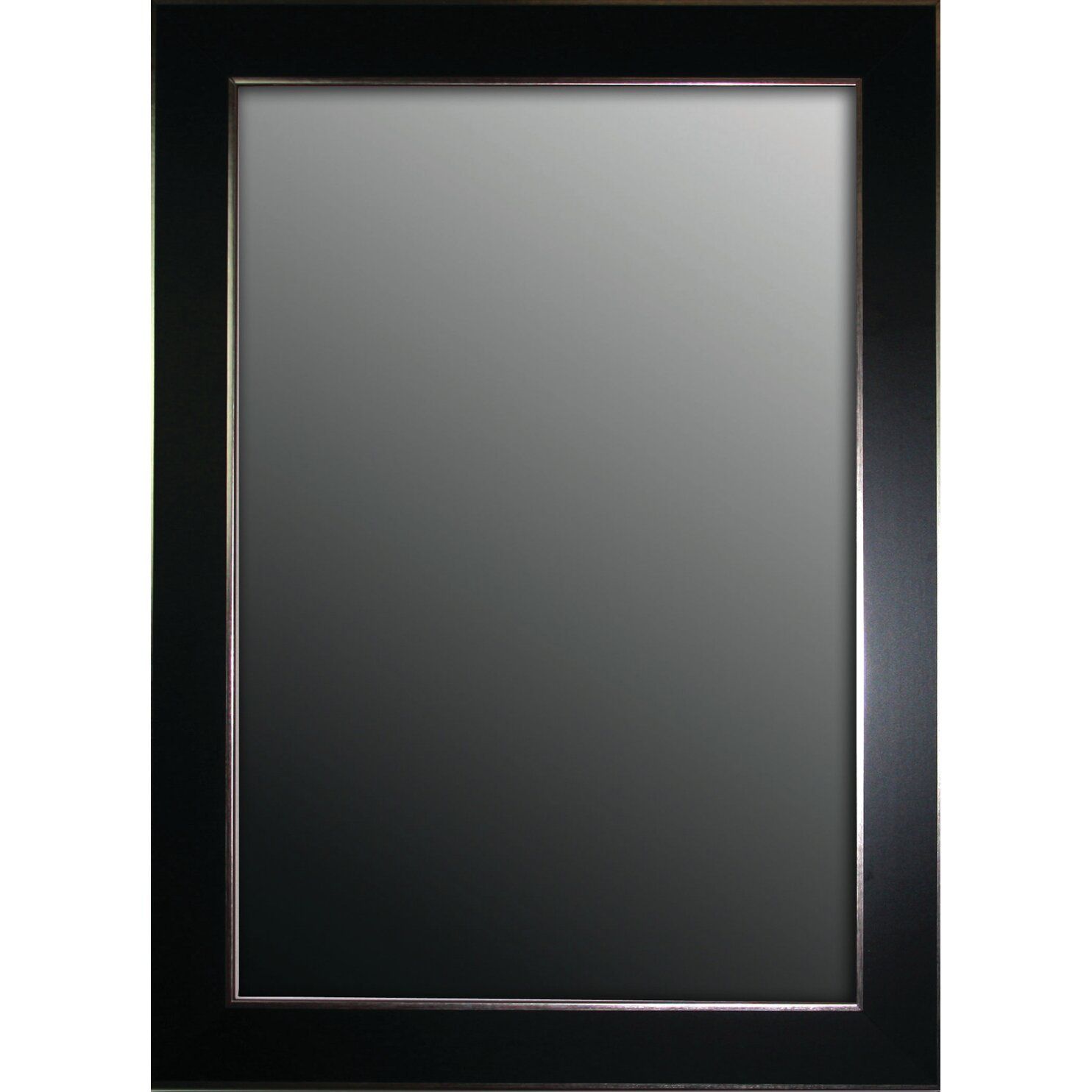 Second Look Mirrors Semi Matte Black With Silver Trim Edges Wall Mirror Within Smoke Edge Wall Mirrors (View 4 of 15)