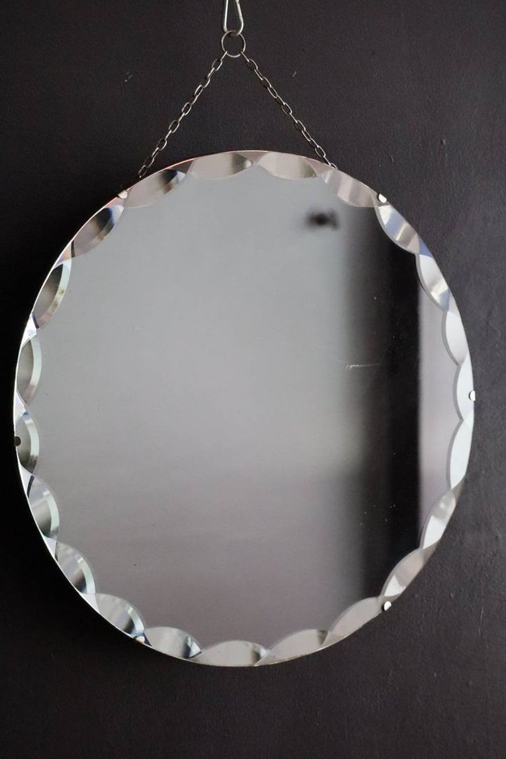 Shimmering Round Vintage Mirror Sunburst Frameless Shape With Inside Jagged Edge Round Wall Mirrors (View 6 of 15)