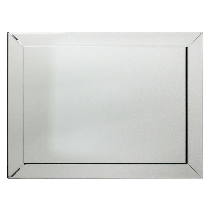 Shop Allen + Roth 24 In X 30 In Mirrored Beveled Rectangle Frameless Throughout Frameless Rectangular Beveled Wall Mirrors (View 15 of 15)