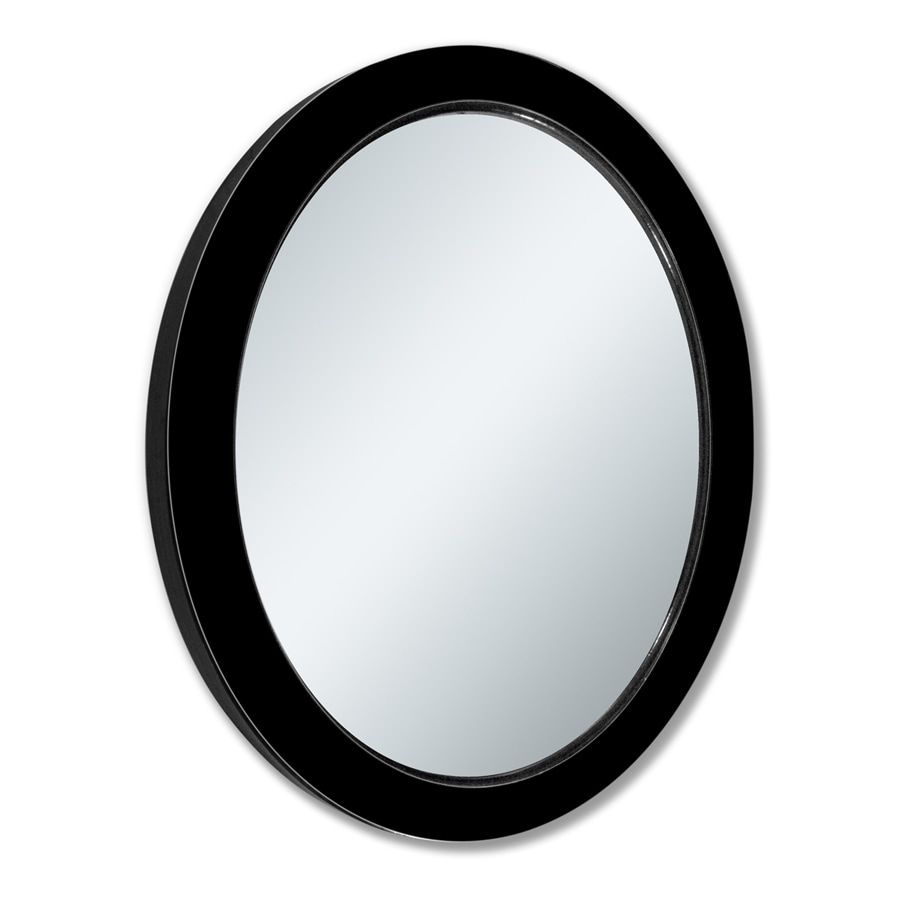 Shop Allen + Roth Black Beveled Oval Wall Mirror At Lowes With Oval Beveled Wall Mirrors (View 11 of 15)
