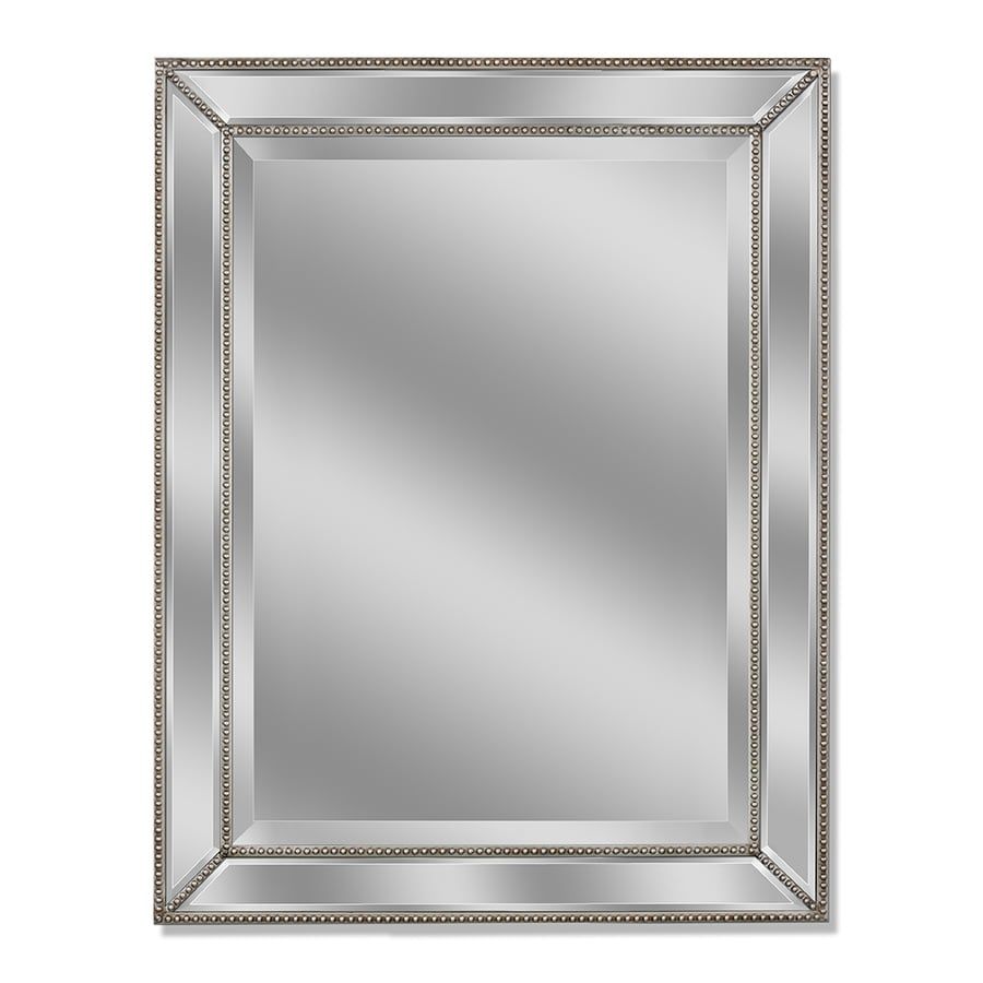Shop Allen + Roth Silver Beveled Wall Mirror At Lowes Regarding Single Sided Polished Wall Mirrors (View 9 of 15)