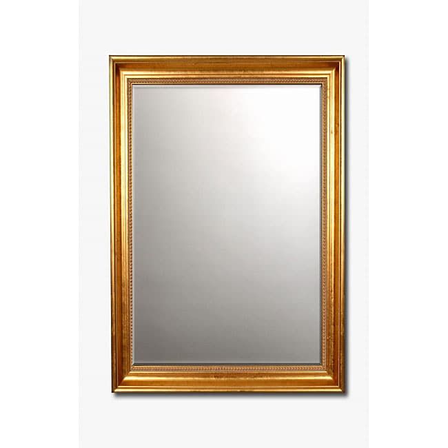 Shop Beaded Gold Framed Beveled Rectangular Wall Mirror – Free Shipping With Warm Gold Rectangular Wall Mirrors (View 4 of 15)
