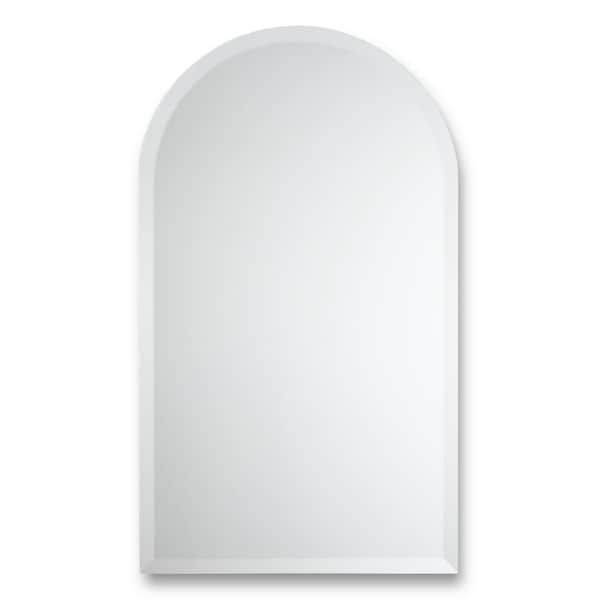 Shop Frameless Arched Top Beveled Wall Mirror – Silver – Free Shipping Throughout Crown Frameless Beveled Wall Mirrors (View 8 of 15)