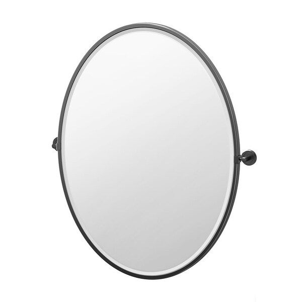 Shop Gatco 4249xflg Latitude 2 33" H X 28" W Oval Beveled Metal Framed Inside Oval Beveled Wall Mirrors (View 1 of 15)