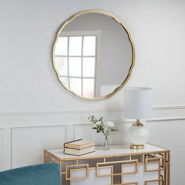 Shop Hazel Round Quatrefoil Frame Wall Mirror – Gold – Free Shipping With Regard To Bronze Quatrefoil Wall Mirrors (View 13 of 15)