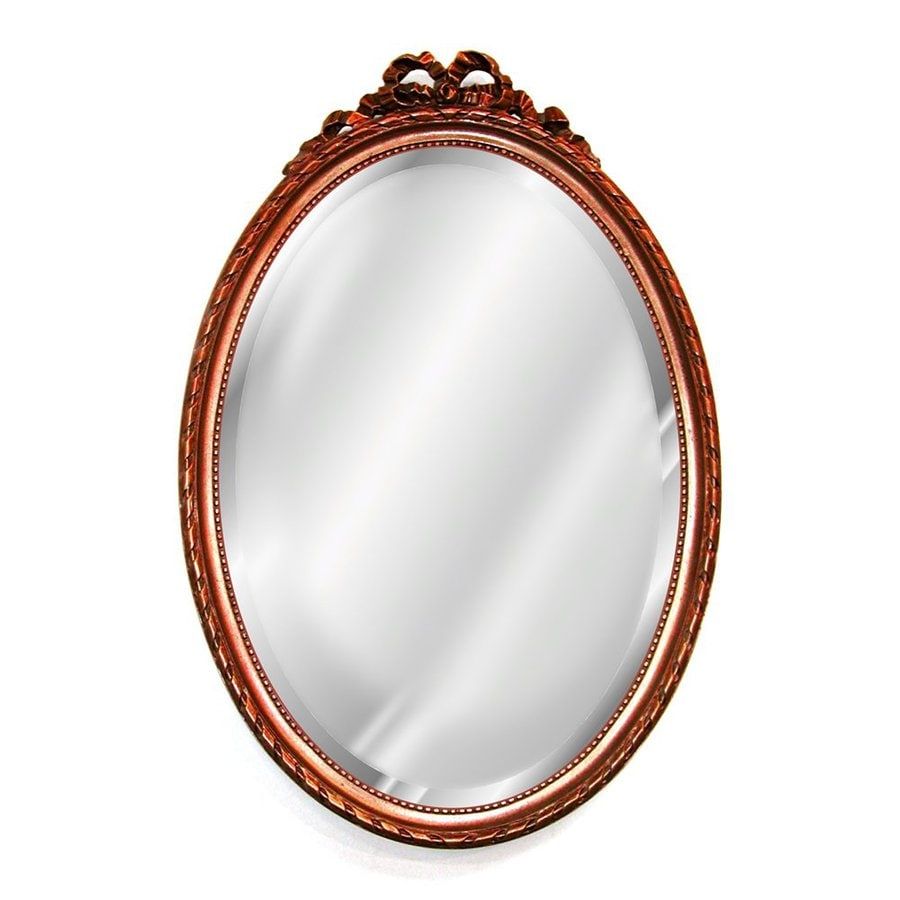 Shop Hickory Manor House Bow Bronze Beveled Oval Wall Mirror At Lowes Intended For Bronze Beaded Oval Cut Mirrors (View 9 of 15)