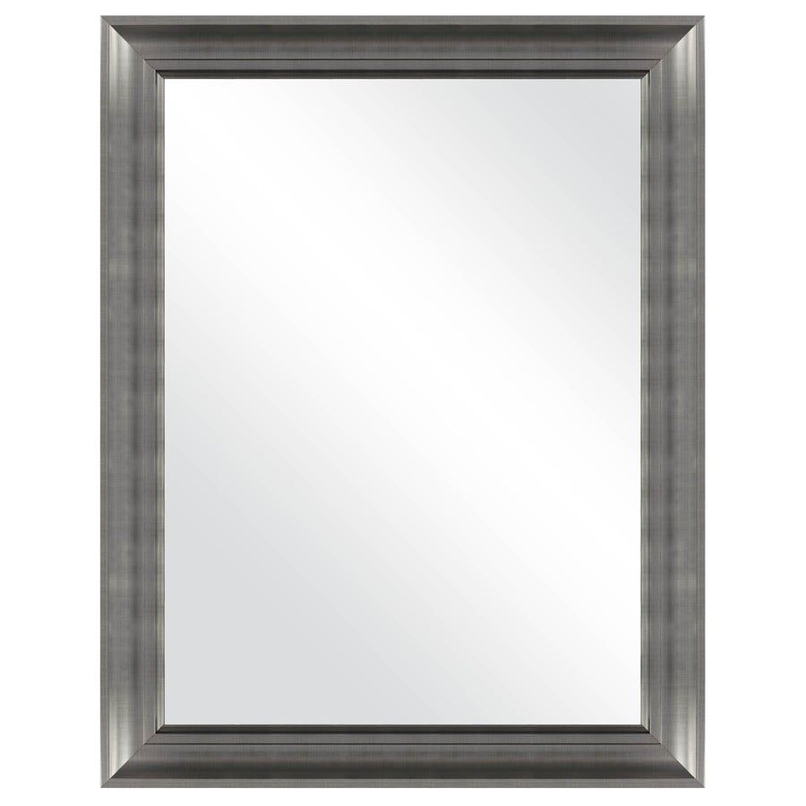 Shop Mcs Industries Brushed Nickel Rectangle Framed Wall Mirror At In Polished Nickel Rectangular Wall Mirrors (View 2 of 15)