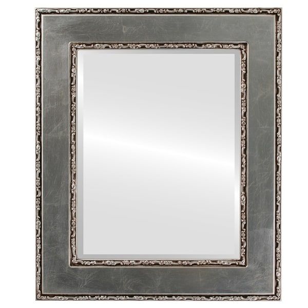 Shop Paris Framed Round Mirror In Silver Leaf With Brown Antique With Regard To Antique Gold Leaf Round Oversized Wall Mirrors (View 13 of 15)