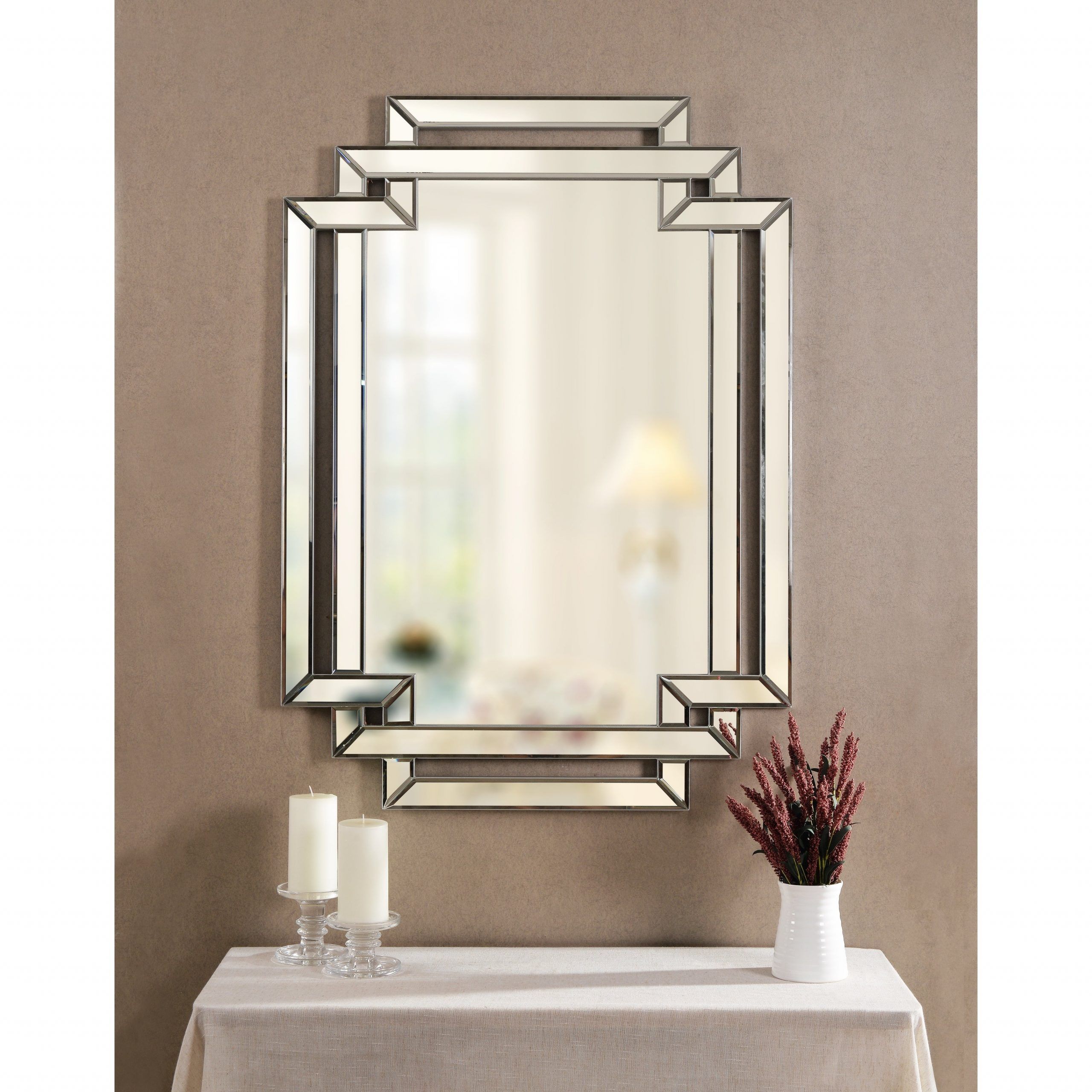 Shop Ryleigh 44" Rectangular Beveled Wall Mirror – Free Shipping Today With Rectangle Pewter Beveled Wall Mirrors (View 4 of 15)
