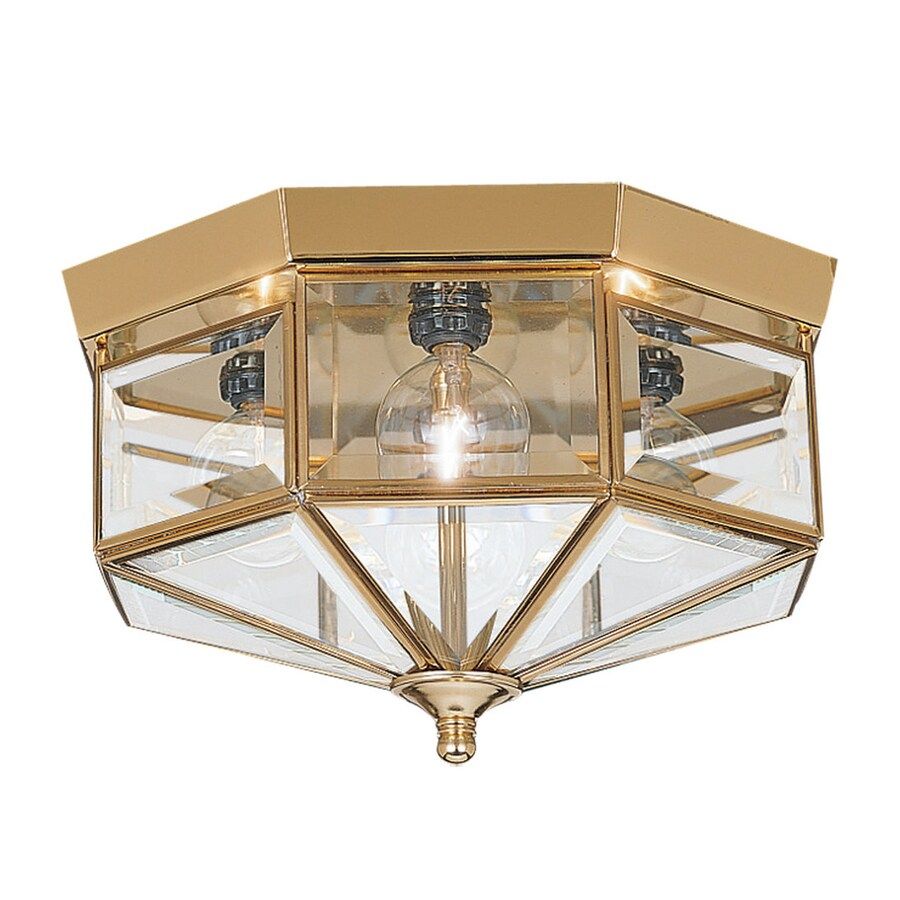 Shop Sea Gull Lighting Grandover 11 In W Polished Brass Ceiling Flush Throughout Ceiling Hung Polished Brass Mirrors (View 3 of 15)