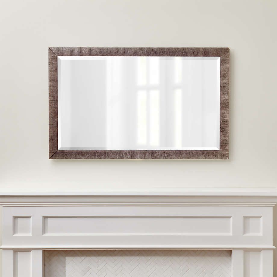 Silver Birch Rectangular Wall Mirror + Reviews | Crate And Barrel For Linen Fold Silver Wall Mirrors (View 1 of 15)