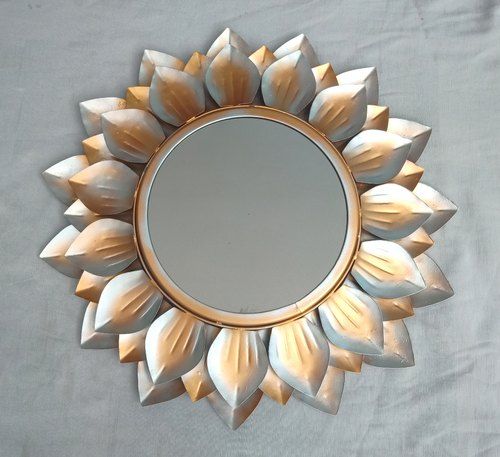 Silver & Copper Finish Metal Leaf Wall Mirror, Rs 1800 /piece Exotic Regarding Ring Shield Gold Leaf Wall Mirrors (View 12 of 15)