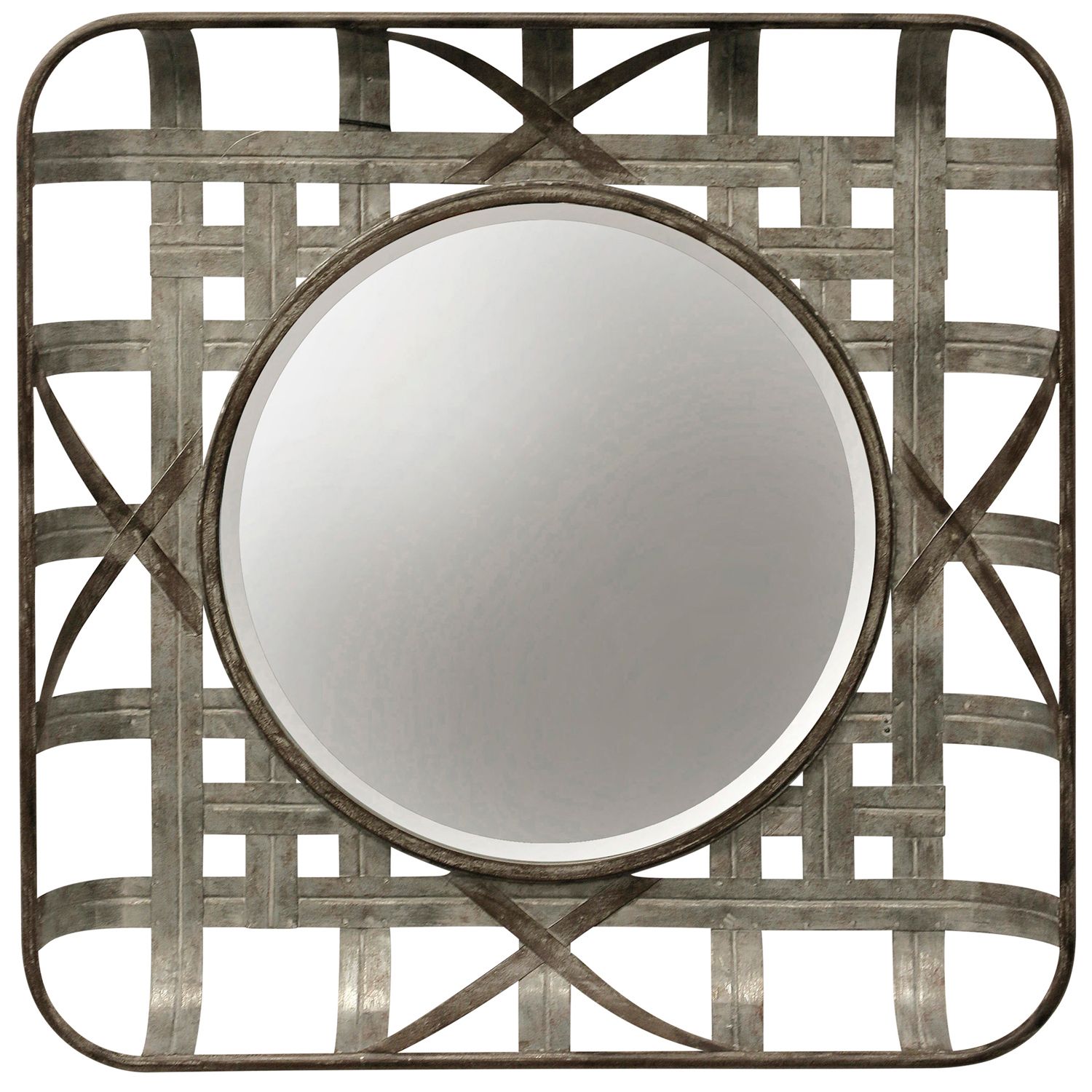 Silver Metal Grid Wall Mirror — Pier 1 Throughout Metallic Silver Framed Wall Mirrors (View 12 of 15)