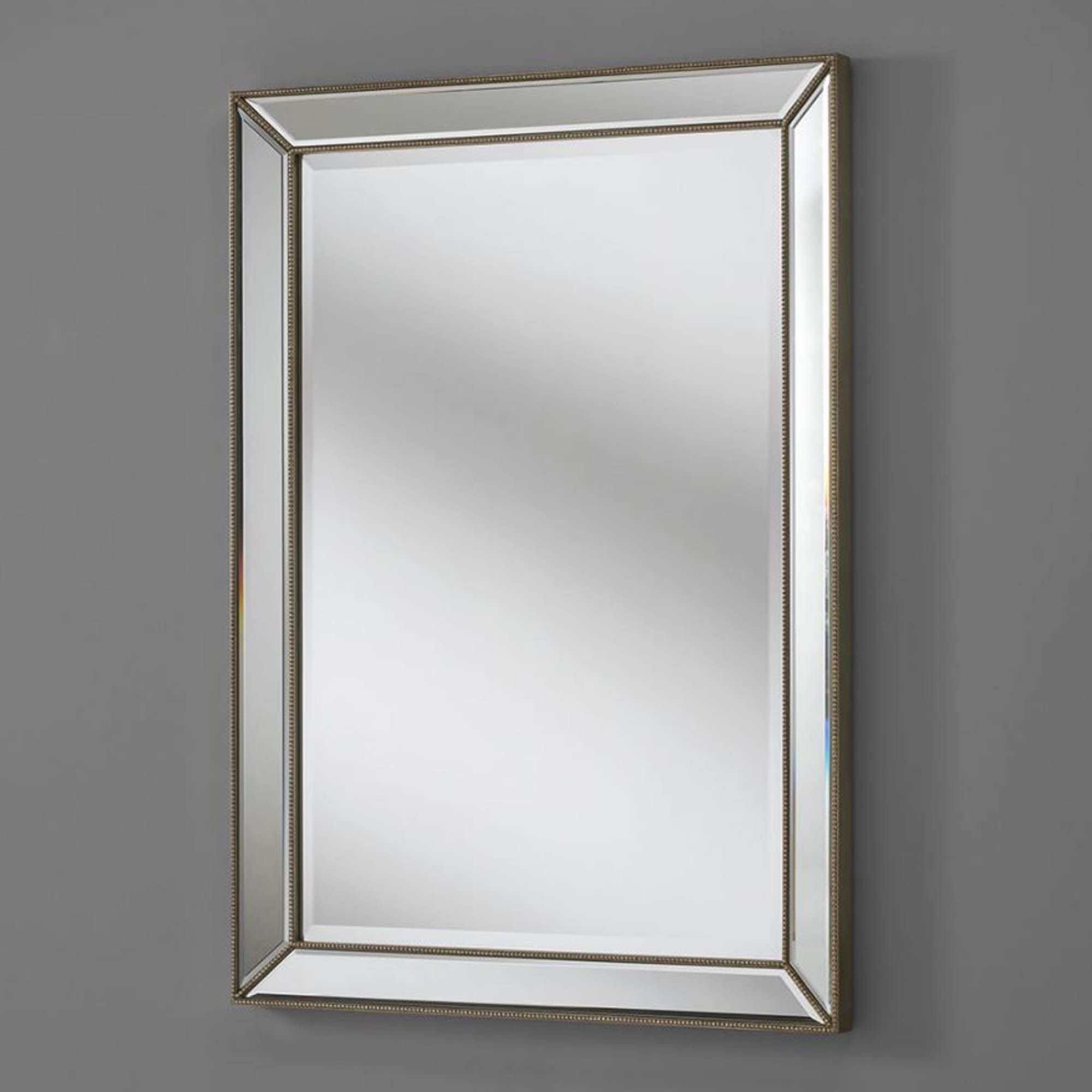Silver Venetian Rectangular Wall Mirror | Decor | Homesdirect365 With Rectangular Grid Wall Mirrors (View 1 of 15)
