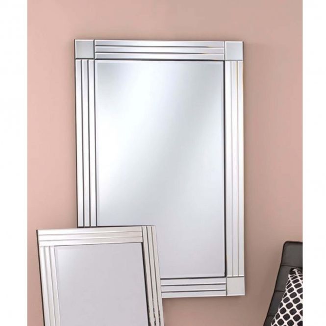 Silver Venetian Square Cornered Wall Mirror | Mirror Wall, Mirrored Throughout Cut Corner Wall Mirrors (View 3 of 15)