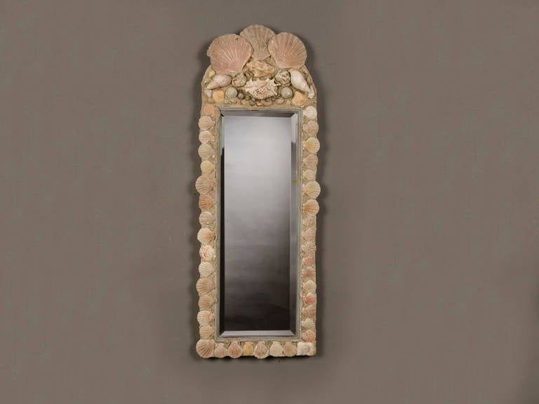 Slender Shell Framed Mirror, France Circa 1875 (13"w X 35"h) At 1stdibs With Shell Wall Mirrors (View 15 of 15)