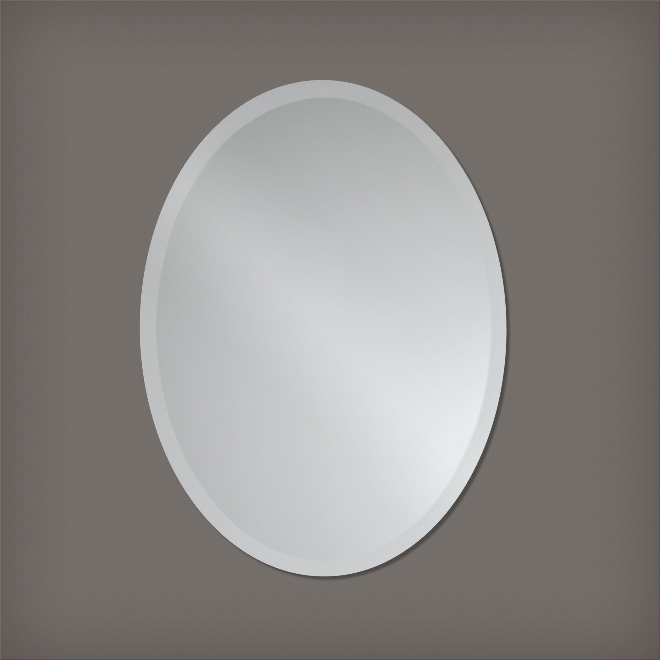 Small Frameless Beveled Oval Wall Mirror Bathroom Vanity Bedroom Mirror With Regard To Oval Frameless Led Wall Mirrors (View 13 of 15)