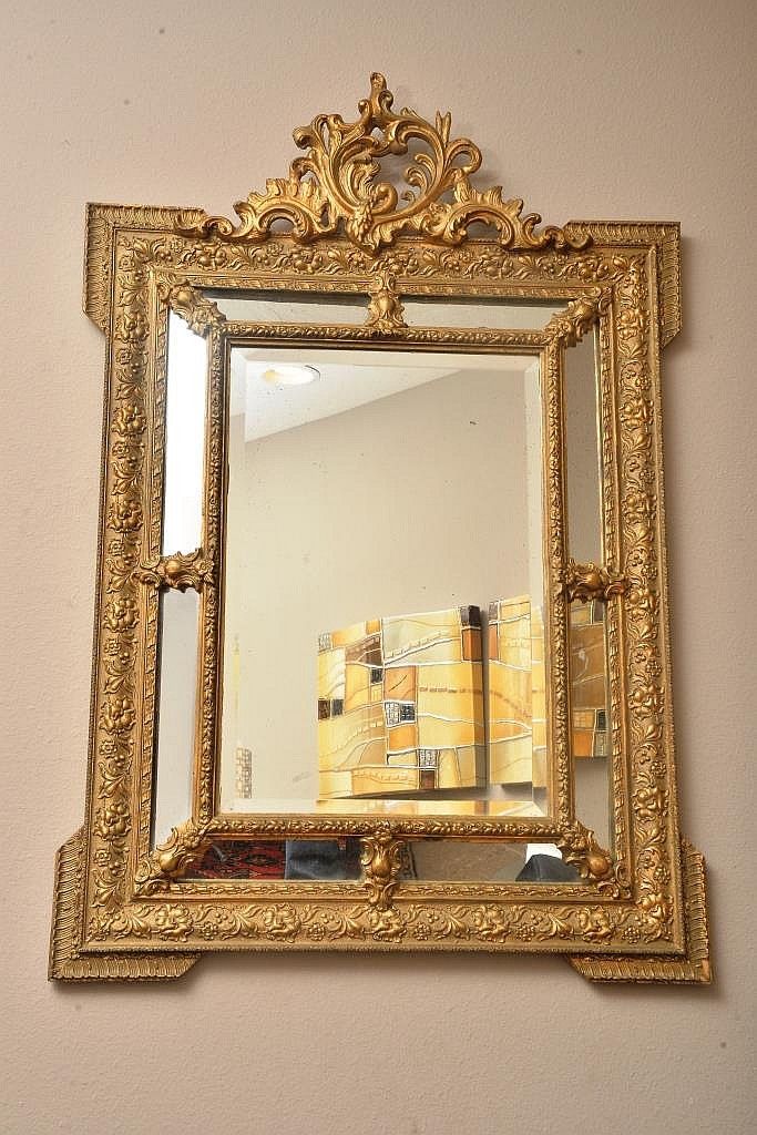 Sold Price: Antique Gold Painted Wall Mirror – November 6, 0116 2:00 Pm Est Throughout Antique Gold Scallop Wall Mirrors (View 1 of 15)