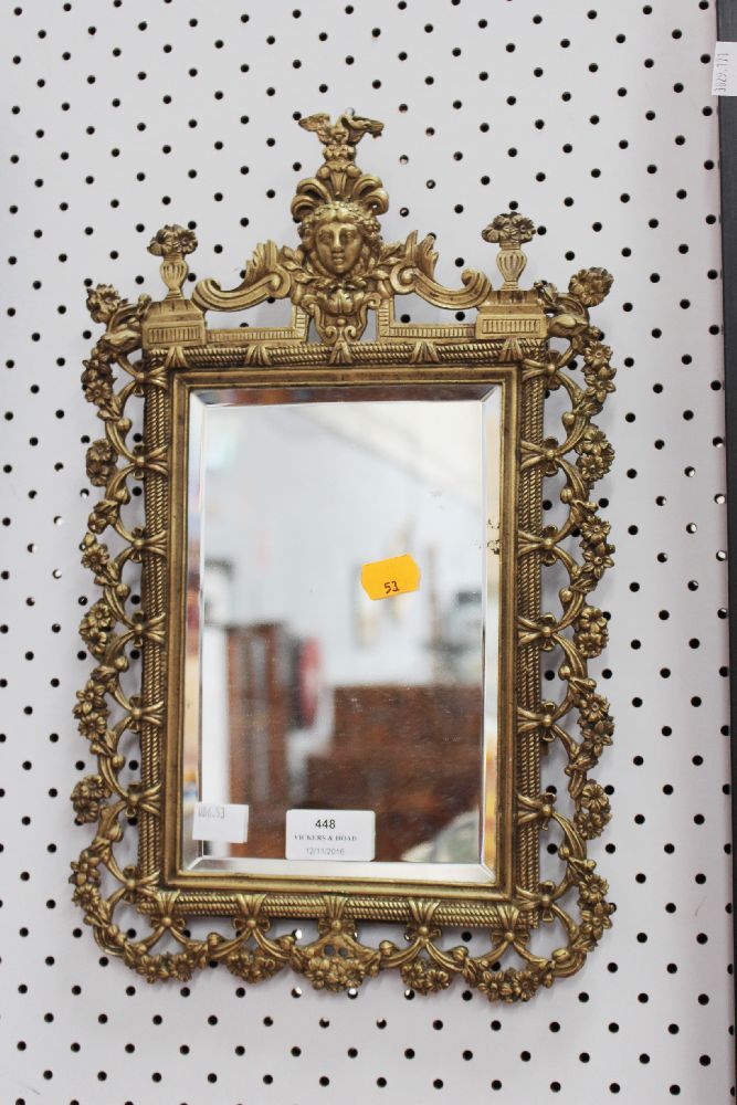 Sold Price: Small Antique French Bronze Wall Mirror, Approx 39cm H X With Regard To French Brass Wall Mirrors (View 2 of 15)