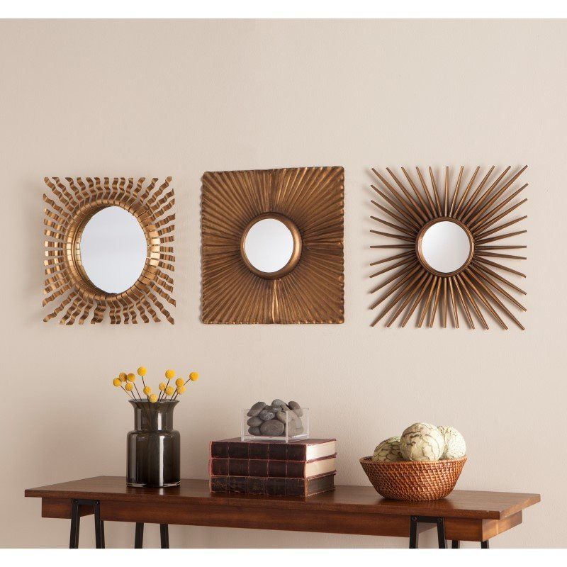 Southern Enterprises Lorzy 3 Piece Decorative Mirror Set | Mirror Decor Within Levan Modern & Contemporary Accent Mirrors (View 6 of 15)