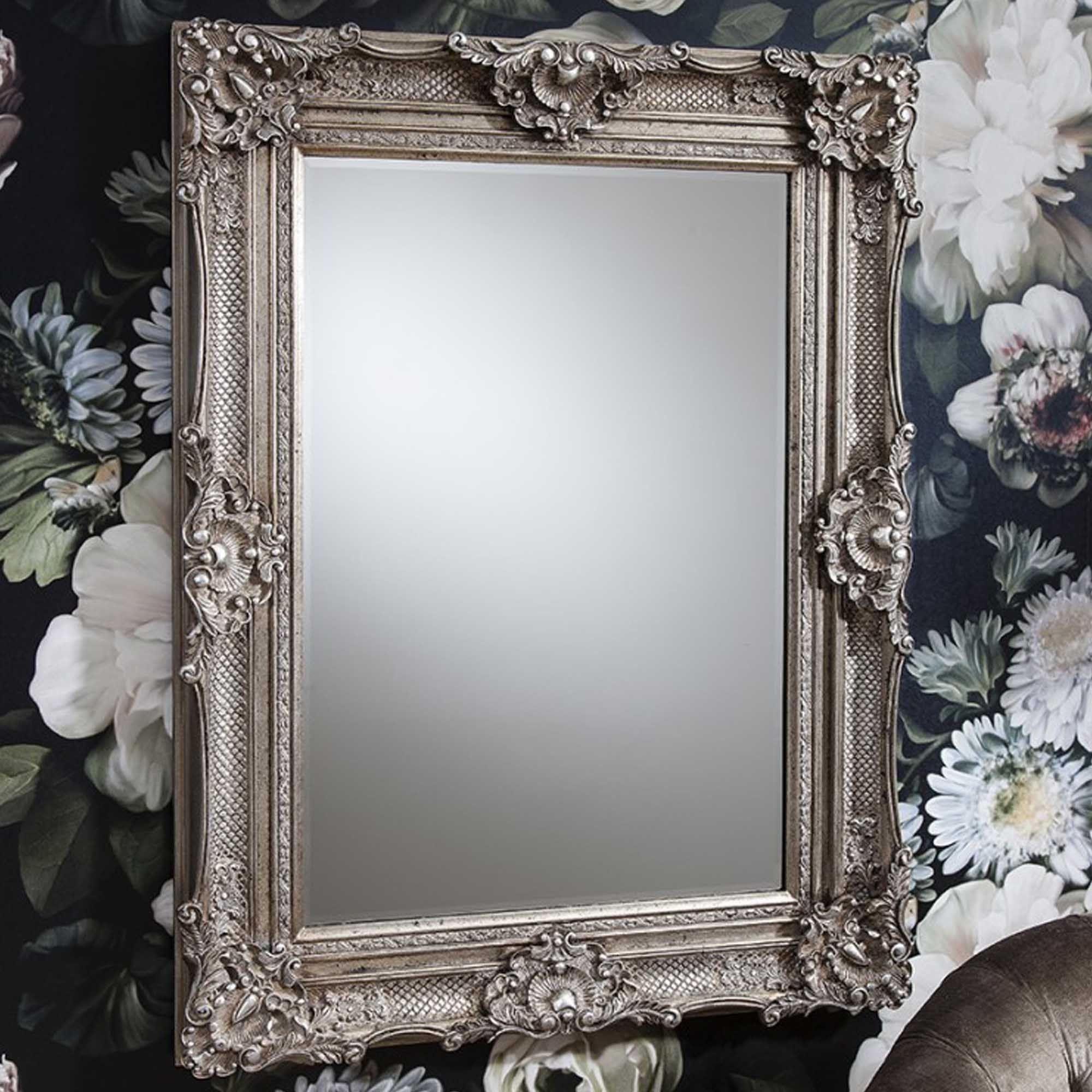 Stretton Rectangle Silver Mirror | Wall Mirror | Decorative Mirrors In Silver Decorative Wall Mirrors (View 12 of 15)