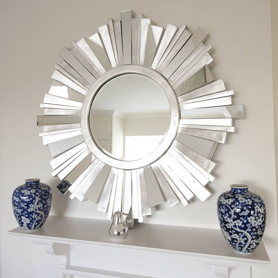 Striking Silver Contemporary Mirrordecorative Mirrors Online For Round Modern Wall Mirrors (View 6 of 15)