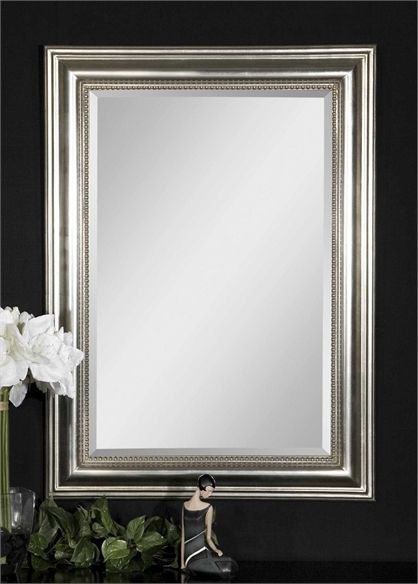 Stuart, Silver Casita 27"w X 37"h | Beaded Mirror, Beveled Mirror, Wood Regarding Silver Beaded Arch Top Wall Mirrors (View 11 of 15)
