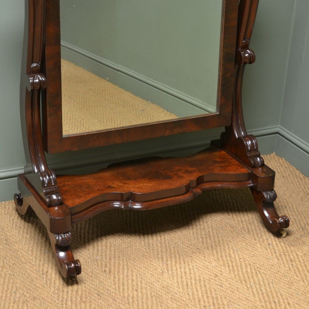 Stunning Victorian Full Length Mahogany Antique Cheval Mirror | 483501 For Dark Mahogany Full Length Mirrors (View 15 of 15)
