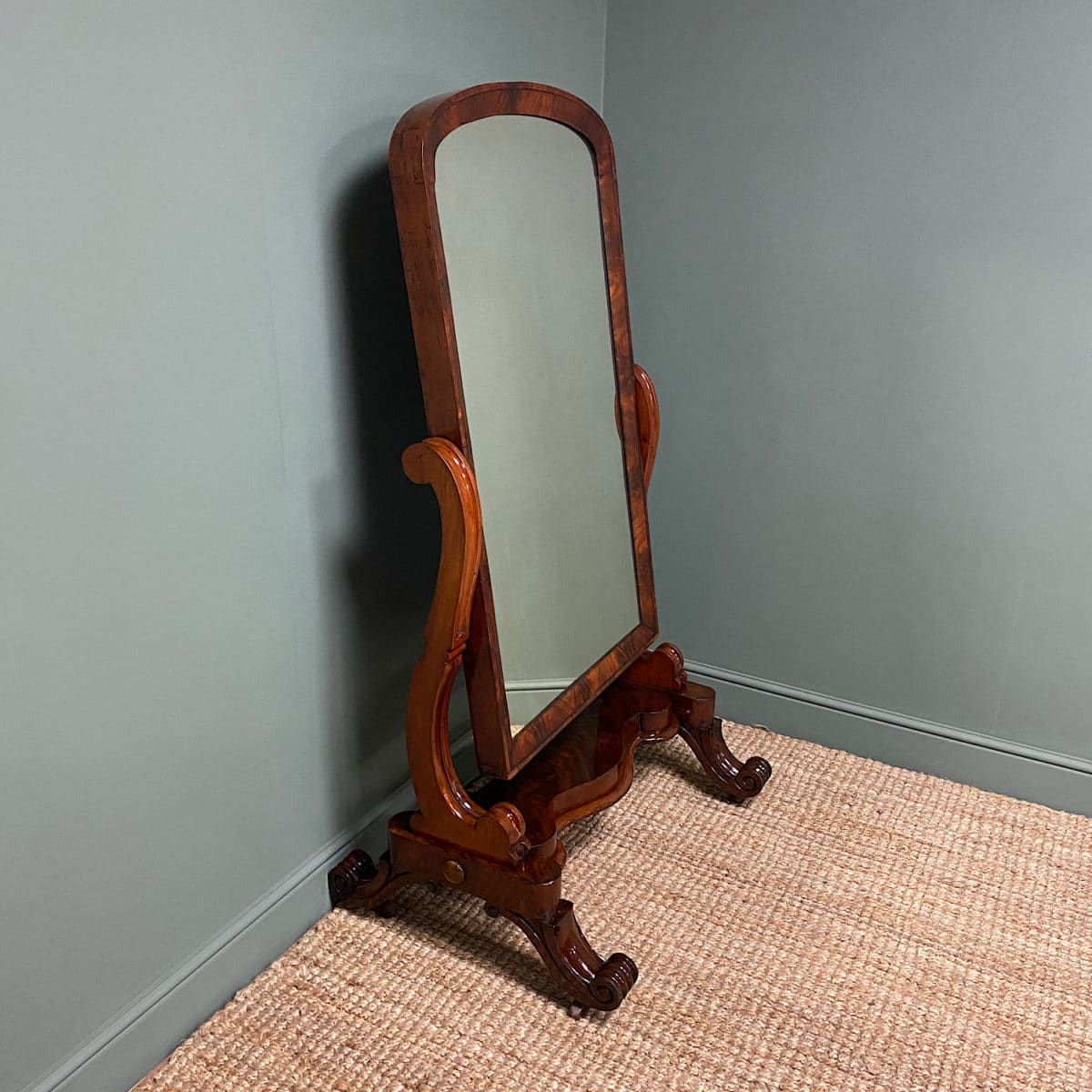 Stunning Victorian Full Length Mahogany Antique Cheval Mirror With Dark Mahogany Full Length Mirrors (View 11 of 15)