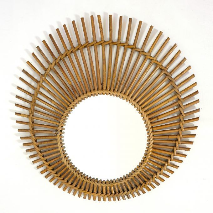 Sun Shaped Rattan Mirror, 1960s, 54 Cm In Sun Shaped Wall Mirrors (View 15 of 15)