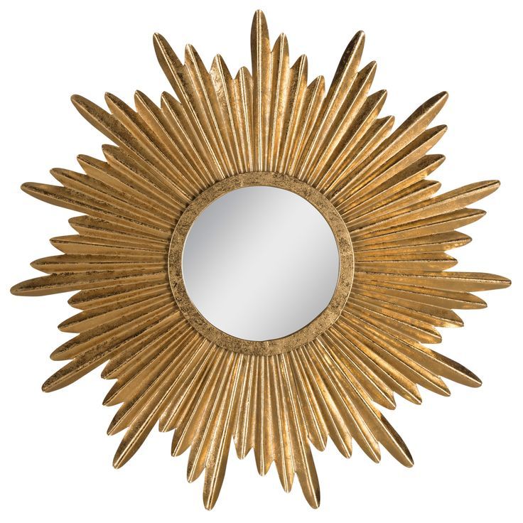 Sunburst Decorative Wall Mirror Gold – Safavieh | Gold Sunburst Mirror With Perillo Burst Wood Accent Mirrors (View 4 of 15)