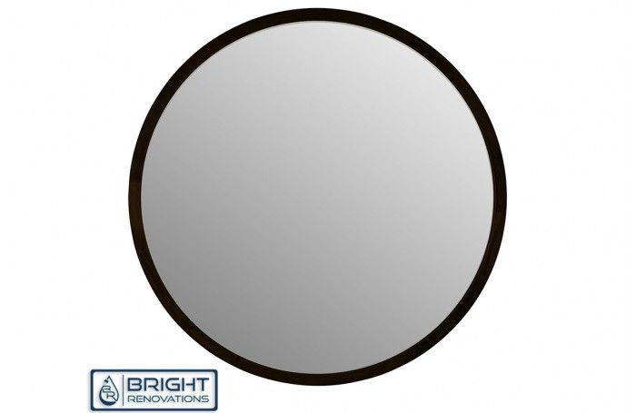 Sylinn Round Mirror With Matte Black Frame 750mm With Regard To Matte Black Octagon Led Wall Mirrors (View 8 of 15)
